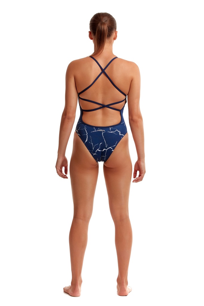 Badeanzug Funkita Ladies Strapped in One Piece / Silver Lining