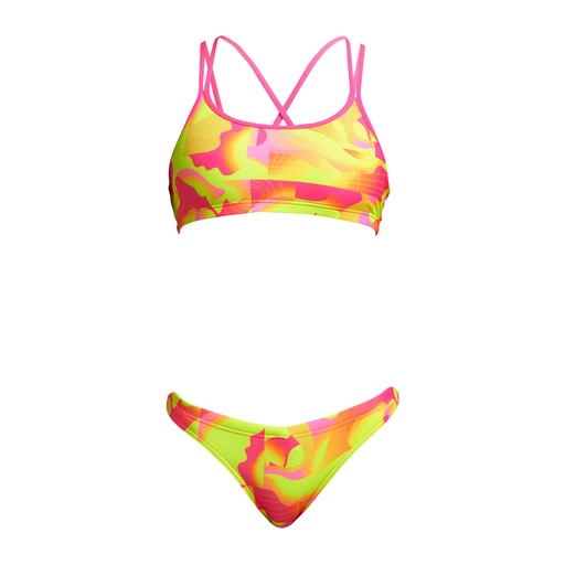 Bikini Funkita Girls Criss Cross Two Piece / Pinged Pink